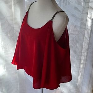 Beaded detail Strap Top Lovemarks♡ | Size S | Red